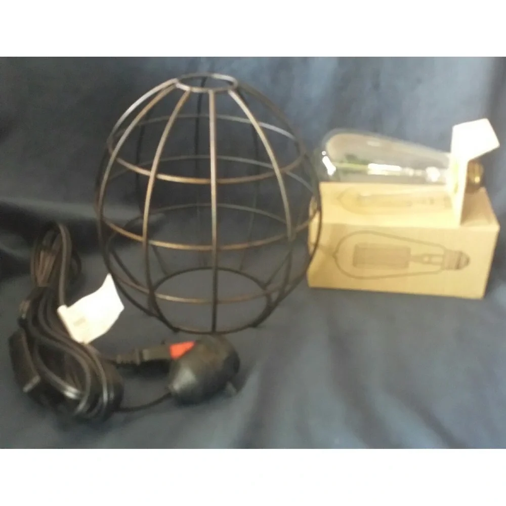 Lone Elm Studios Rustic Metal Cage Globe Pendant - Lot of 2